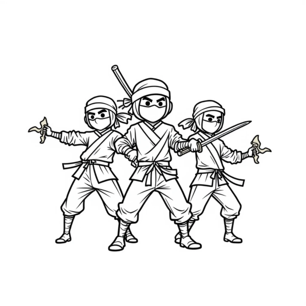 ninja kids coloring pages